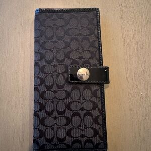 Coach Black Signature Monogram Wallet